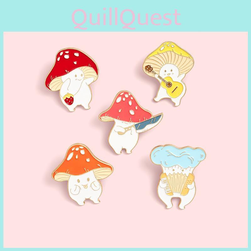 Adorable Colorful Mushroom Pin Brooch For Fun And Versatile Fashion Accessories