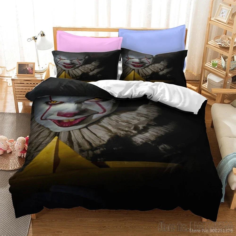 Stephen King's It Twin Full Queen King Duvet Cover Set HD Comforter Cover Bedclothes for Kids Bedding Sets Bedroom Decor