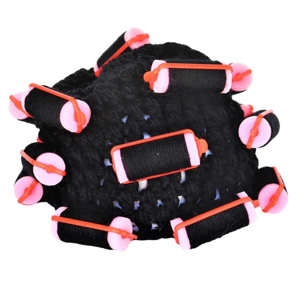 Funny Knit Curler Beanie Hat for Girls Fashion Wig Hat Handcrochet Cosplay Costume Hat Novelty Pullover Hat Headwear