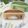 Pen Case Morandi Color Transparent Student Pen Simple Stationery Storage, Desktop Makeup Brush Storage