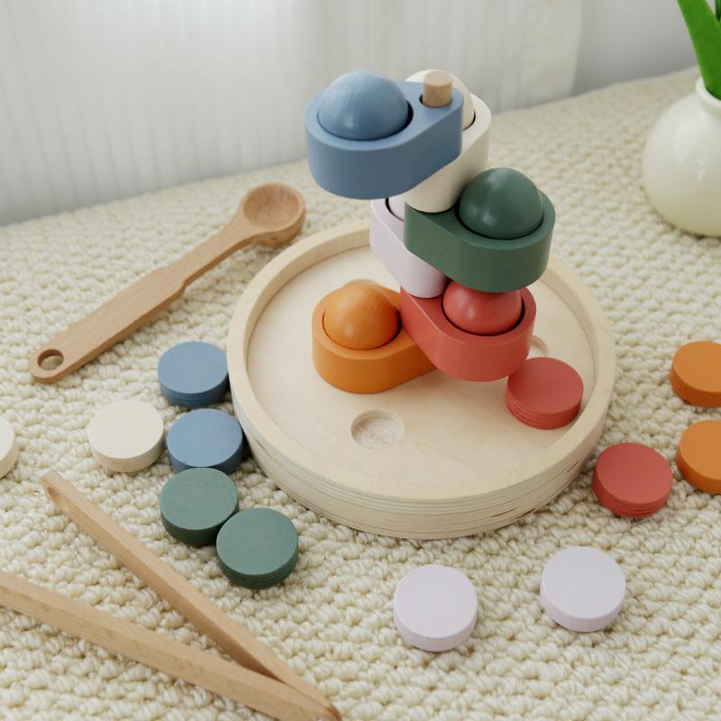 Children Parish Montessori Sensory Wooden Toys Sorting Ball Cup Coins Fine Motor Training Matching Games Early Educational Toys