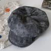 British Style Pu Leather Beret Autumn Winter Artist Cap Elegant Women's Beret  Streetwear