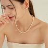 [Zynzonis] Freshwater Pearl Necklace for Women, Small Pearl Choker, 40–42cm, Silver Clasp, Nickel-Free, Layering, Gift
