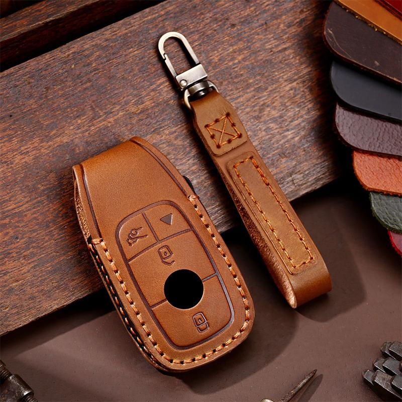 

Leather Car Key Case Cover Fob Accessories For Mercedes Benz W213 S213 W167 W177 W222 W247 V167 C118 C257 C239 A B C E S Class