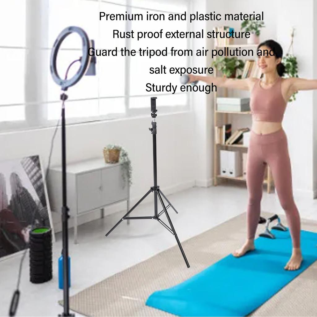 Light Tripod Adjustable Thickened Photography Tripod Stand with Ball Head Phone Holder Bluetooth Remote Control 6.9ft