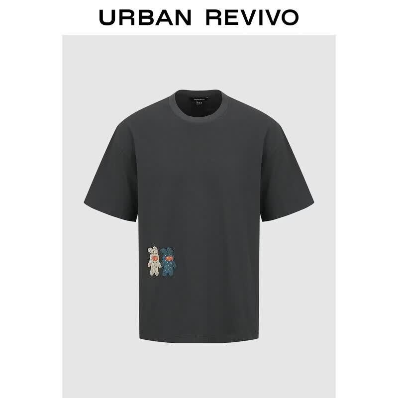 UR2026 Men s Plush Embroidered Cotton Short-Sleeve T-Shirt XS