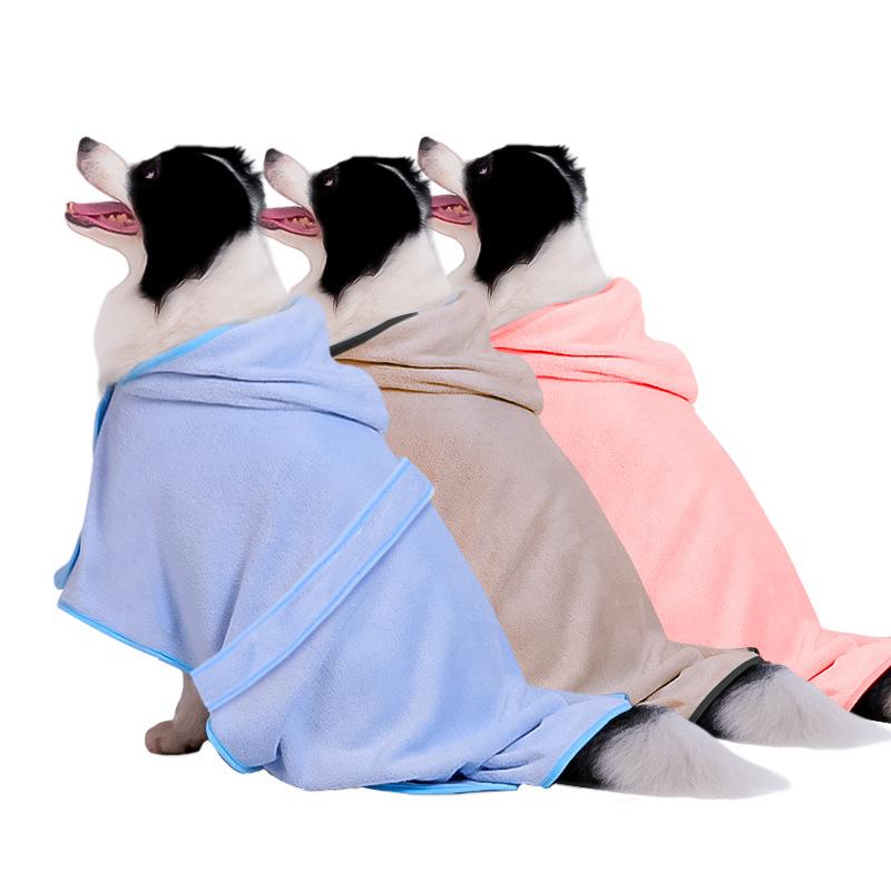Dog Bathrobe, Quick Drying Super Absorbent Dog Robes for After Bath, Warm Keeping Dogs Towel, Dogs Bath Supplies