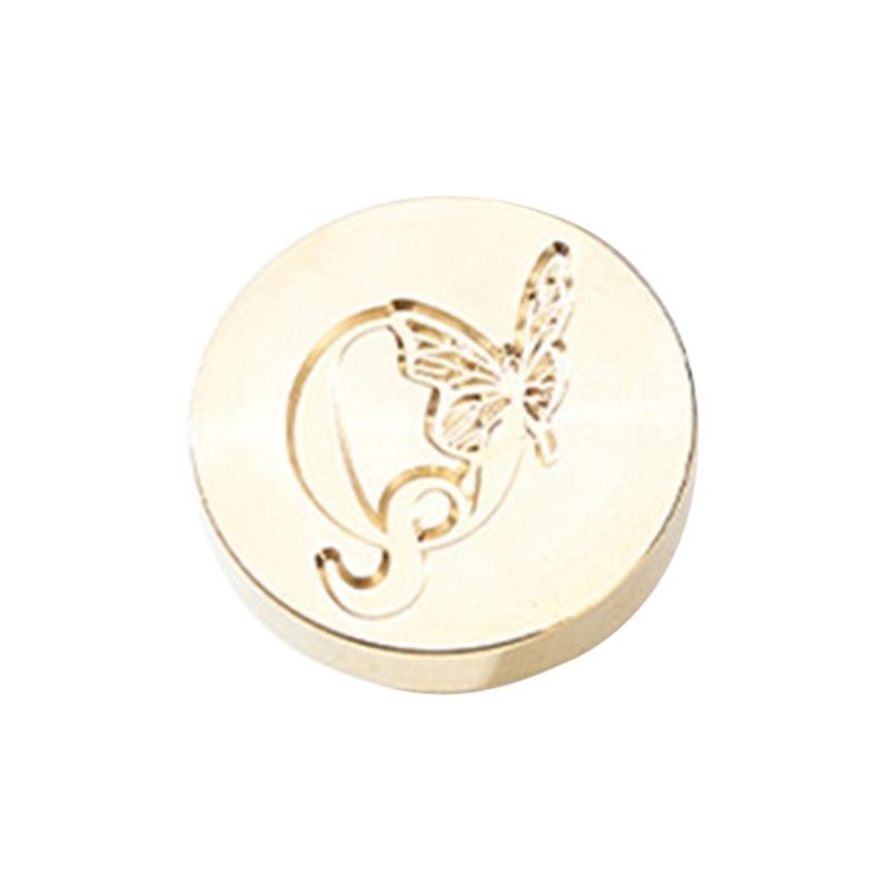Butterfly Letter Pattern Wax Seal Stamp Head Metal Wax Stamp Head for Valentines Card Birthday Card Invitations Envelope