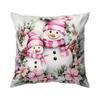 Christmas Pink Snowman Pillowcase Printed Polyester 40/45/50Cm Throw Pillowcover Decor Sofa Cushion Pillowslip Home Decor