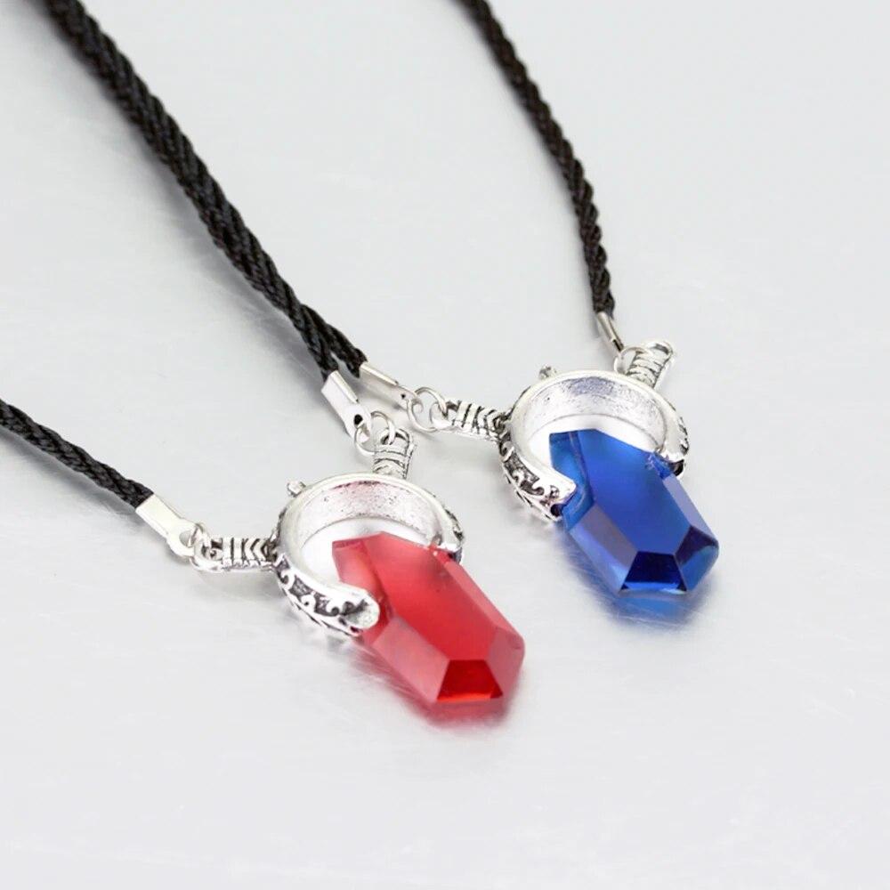 

Модное ожерелье с подвеской Dmc Devil Maycry 5 Dante, красный, синий драгоценный камень, ожерелья для косплея, длинная веревочная цепочка, винтажные подарки для женщин и мужчин