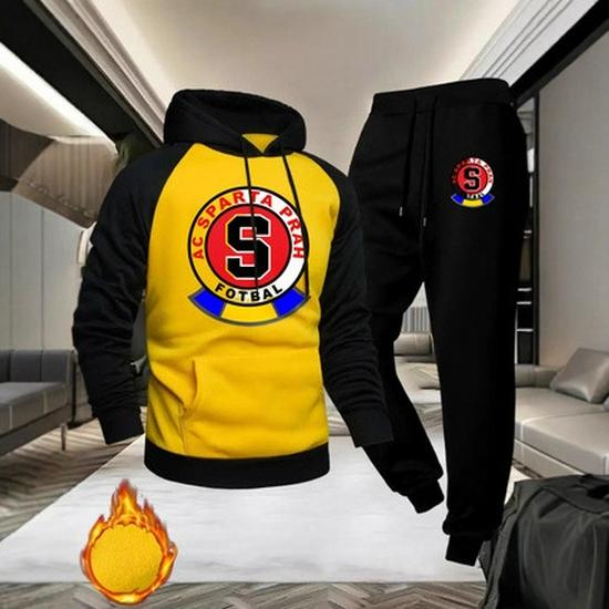 

2025 European Trendy Football Club Hoodie and Pants Set M жовтий