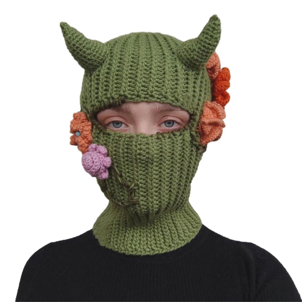 Girls Knit Beanie Hat Easter Photo Prop Cute Devil Horn Hat Costume Y2K Easter Horn Decorations Winter Knitted Hats