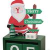 Christmas Calendar Desk Decoration, Calendar,Rustic with Number Blocks Tabletop for Office Living