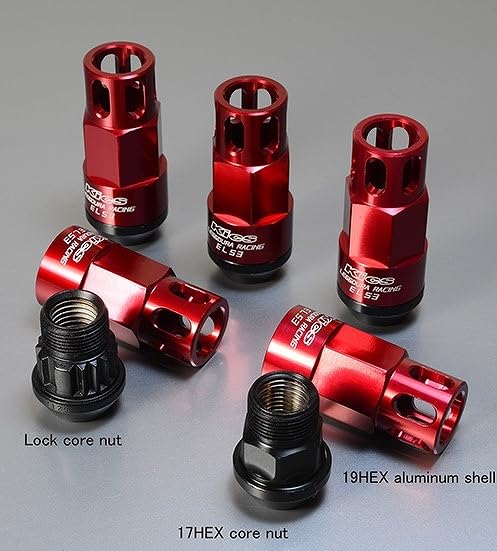 KYO-EI [Kyoei Sangyo] Kics LEGGDURA RACING Shell Type Lock & Nut Set (EL53)16 pcs + 4 Locks EL53-11R