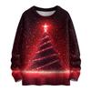 Ladies' Fashionable Casual Long Sleeved Christmas Printed Round Neck Knitted Yarn