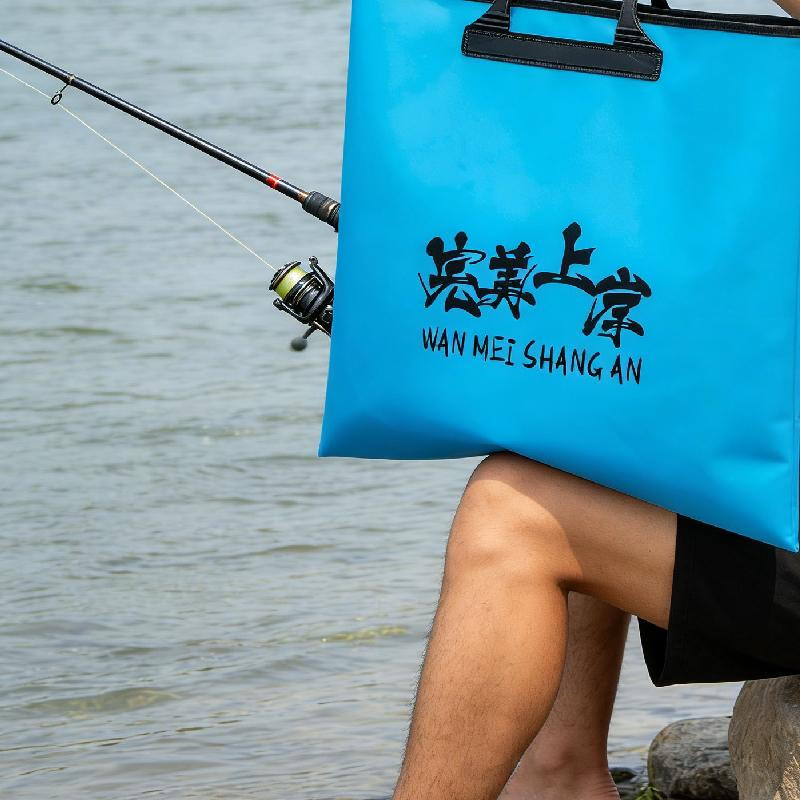 

EVA Fishing Bag, Portable Water-Resistant Fish Foldable Organizer, Secure Zipper, Puncture, 35x35 cm