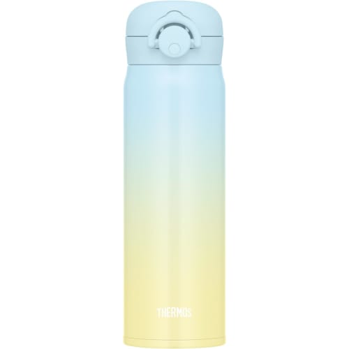 Thermos Water Bottle Vacuum Insulated Mobile Mug 500ml Light Blue Yellow Removable spout for easy cleaning Lightweight type One-touch open Stainless S
