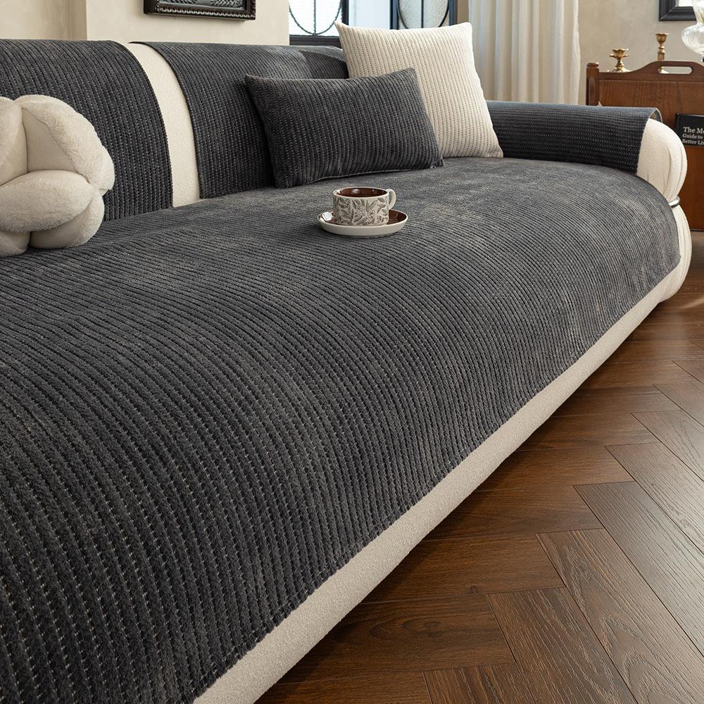 Chenille Sofa Cushion Four Seasons Universal New Advanced Anti Slip Soft and Comfortable Living Room Sofa Cushion Cover Fabric