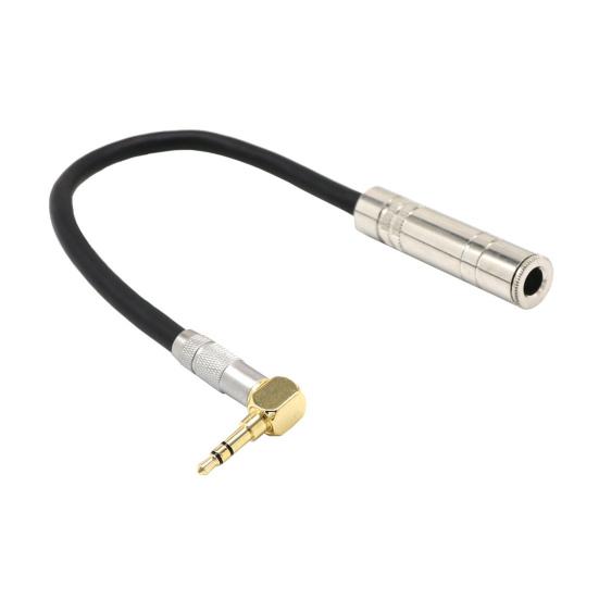 Audio Cable 90 Degree Right Angle High Fidelity 0.2m 3.5mm To 6.5mm/6.35mm AUX Extension Cord for Microphone