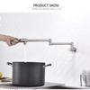 Solid Stainless Steel Wall-Mounted Kitchen Sink Faucet Dual Handle Pot Filler Single Hole Ceramic Valve Core for Hotels