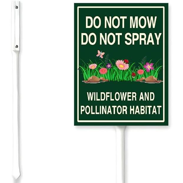 Do Not Mow Sign Do Not Spray Yard Sign Wildflower And Pollinator Habitat Wildflower Lawn Garden Sign 8x12inch Lawn Signs,Rustproof Farm Party Porch