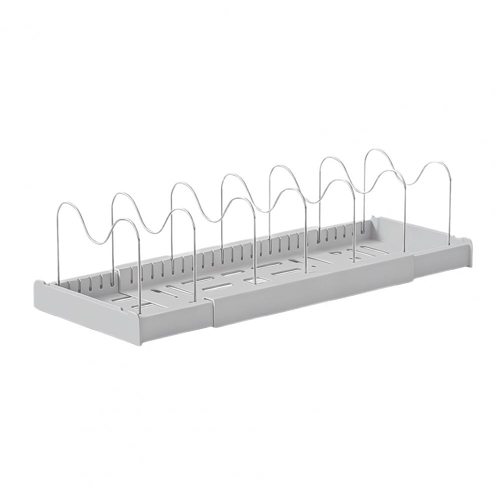 Pot Lid Organizer Adjustable Stainless Steel Pot Rack Divider with Expandable Ventilated Base Rust-proof Lid Organizer серый 2130₽