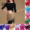 Belly Skirt Sequins Decor Eye-catching Viscose Waist Dance Hip Scarf for Tasselscarf