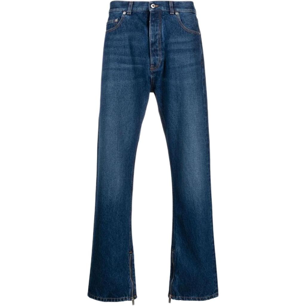 OFF WHITE Logo Patch Straight Leg Jeans OMYA177F23DEN0024400