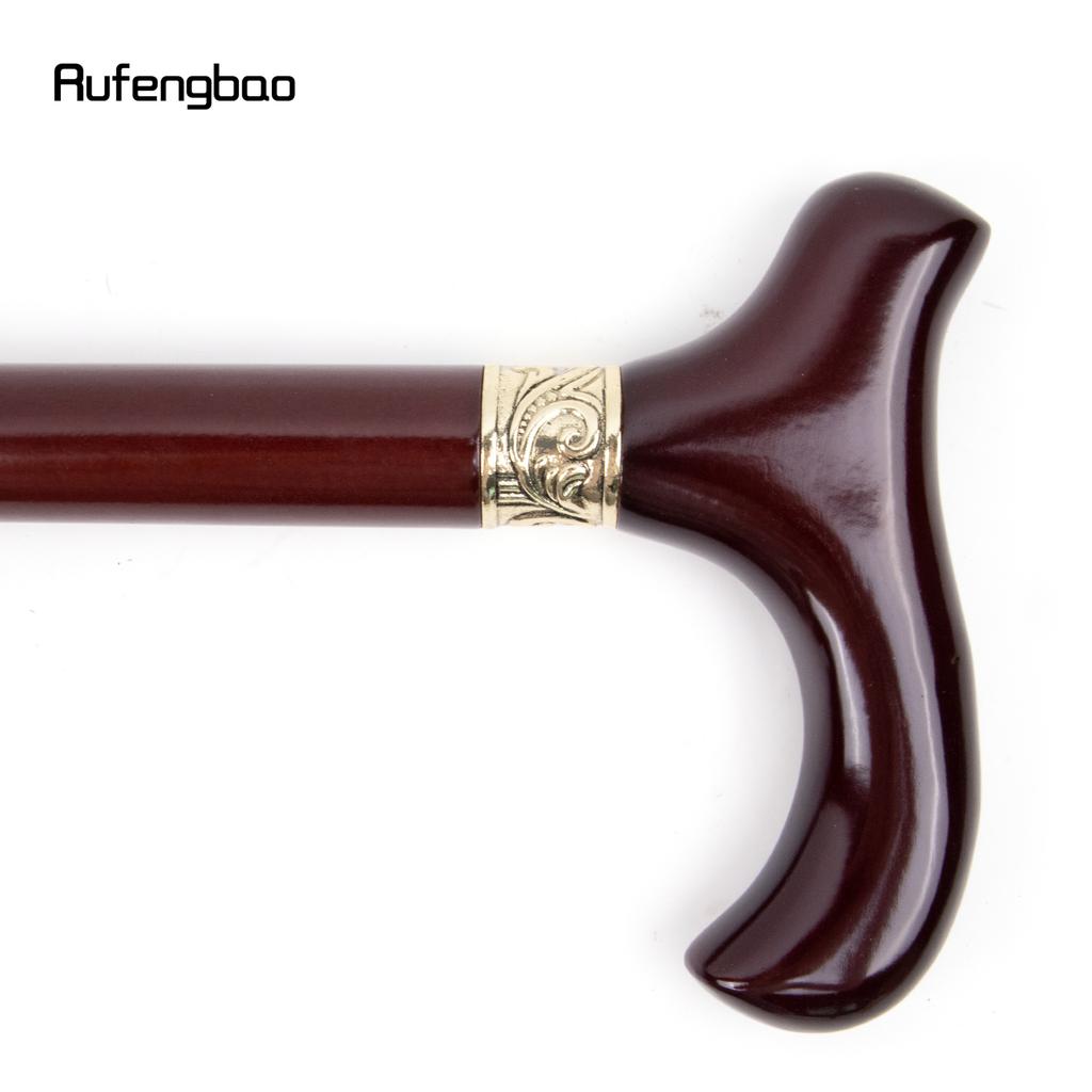 Red Traditional Wooden Single Joint Fashion Walking Stick Decorative Cospaly Cane Halloween Mace Crutch  Wand Crosier 92cm