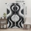 2pcs Modern Abstract Black & White Wavy Lines Curtains - Rod Pocket Window for Bedroom   Office   Kitchen   Living Room   and Study