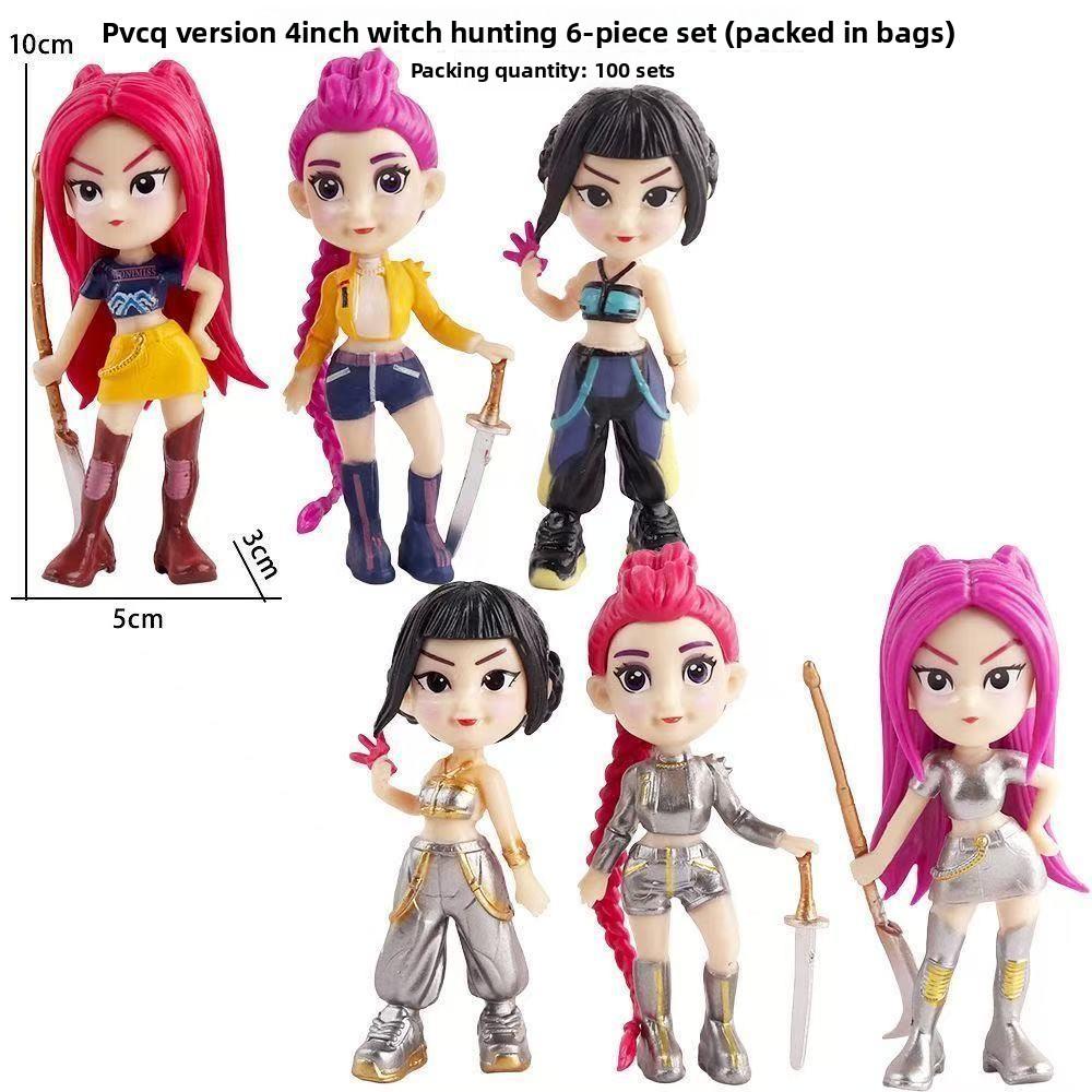 Hot Anime Figure K-pop Demon Hunters with Box Kawaii Boys Girls Gifts for Kids Fans Halloween Christmas Figure Decorative Gifts