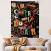 Mechanical Chaos Typography Art Patterned Tapestry Home Decor, Suitable for Bedroom and Living Room, Gift