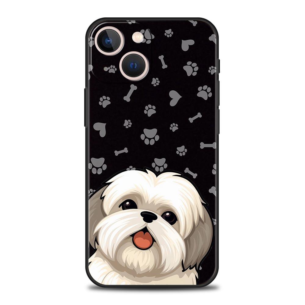 

Shih Tzu Painting Cute Animal Phone Case For iPhone 17 16E 15 16 14 13 12 11 Pro Max 7 8 Plus Soft TPU Back Cover iPhone 12 Pro