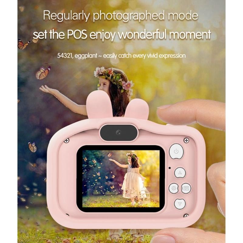 H9S Child Friendly Digital Camera Easy To Use Kids Educational Toy Camera 2.0in IPS Screen 8.0X Zooming Support OTG