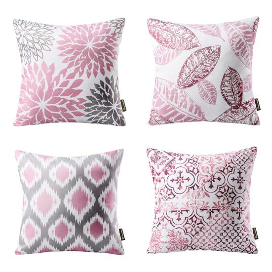 4ks Květina Leaf Throw Povlak na polštář Potah na polštář Rozkládací pohovka Auto Cafe Decoration