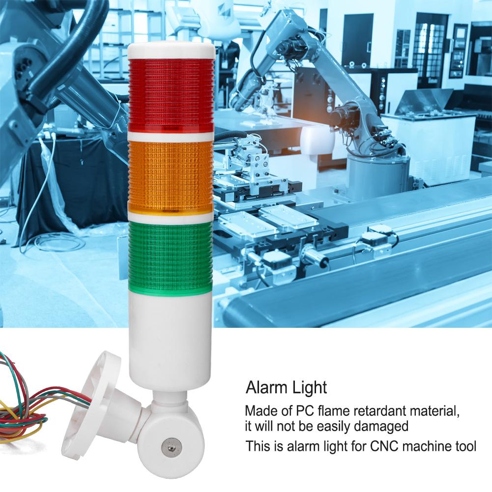 24V Alarm Caution Light 3 Colors with Buzz Sound CNC Machine Tool Industrial Warning Light