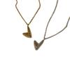 White Copper-Plated Silver V-Shape Necklace - Korean Style, Irregular Design, Simple Cold Style
