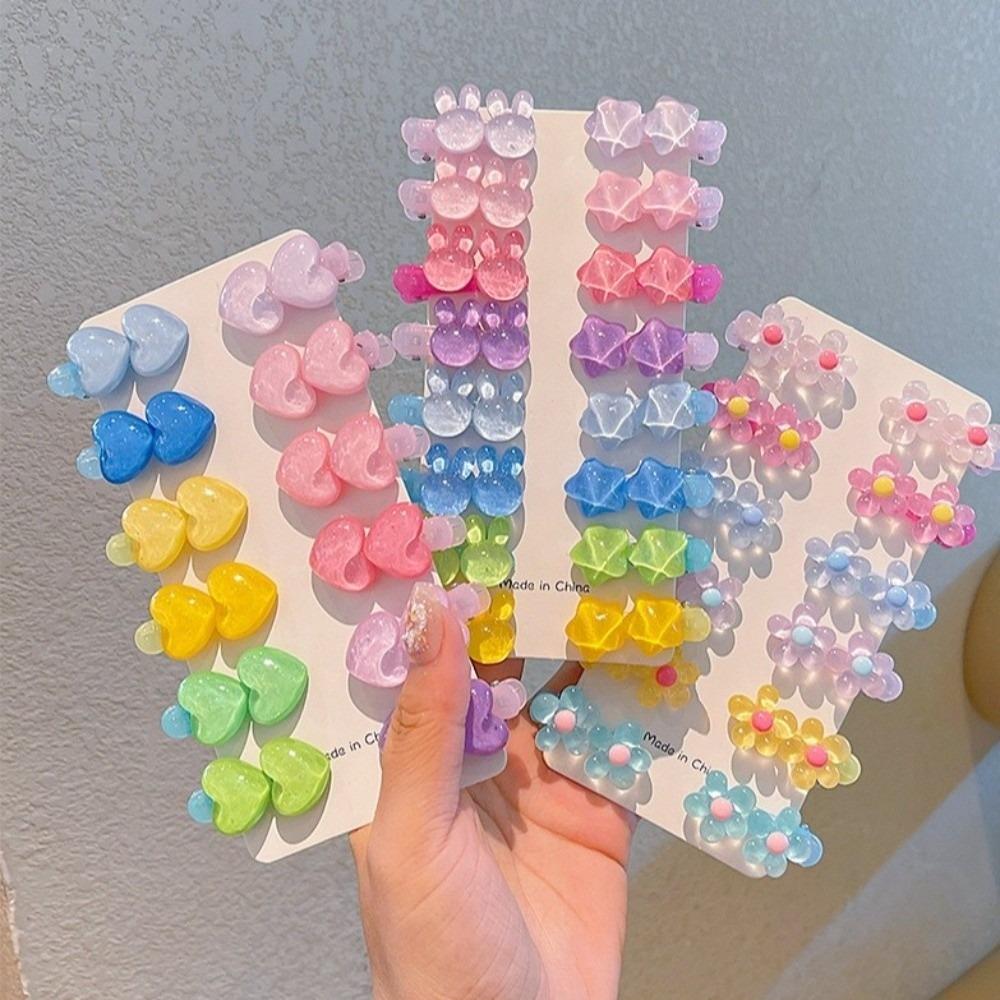 Colorful Flower Heart Hairpin Acrylic Side Hair Clips Cute Kids Hair Clips For Kids