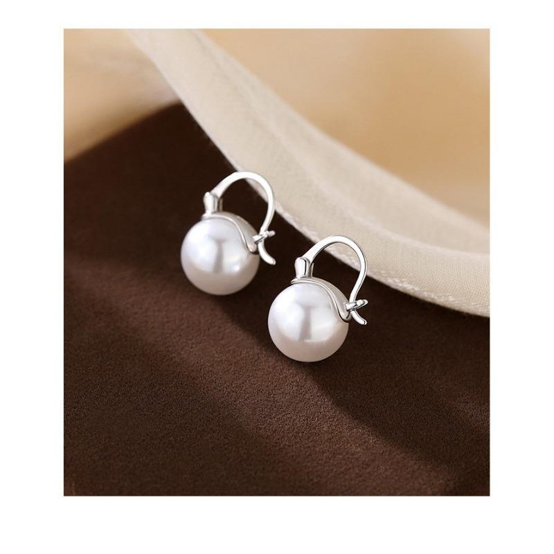 Luxury 925 Sterling Silver Pearl Stud Earrings For Women Jewelry