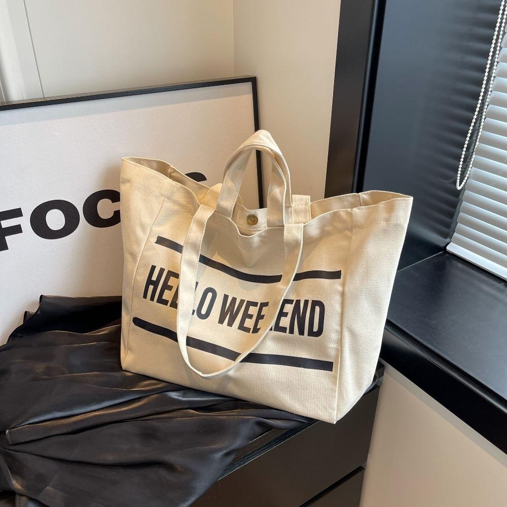 Bolsa tote de lona versão coreana da moda bolsa de ombro simples para estudante bolsa de compras feminina