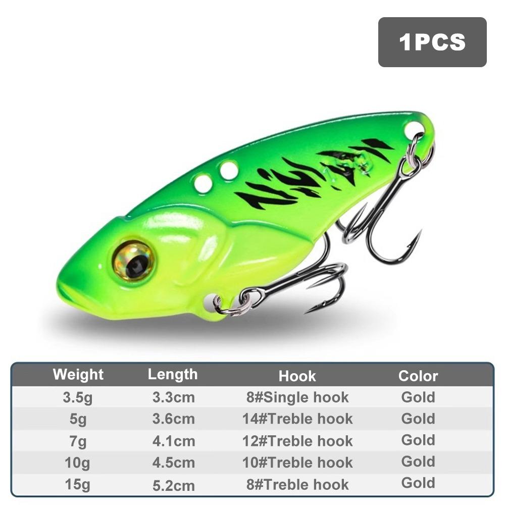 High Quality 5g VIB Fishing Lure 3D Slow Sinking Rattlesnake Iron Jig Zi Alloy High Vibration Vib Blade Lure for Predatory Fish