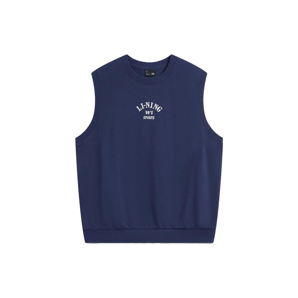 Li Ning Weekend Youth Letter Round Neck Casual Sports Sleeveless Vest Unisex Vests Deep-Navy AVSU493-3