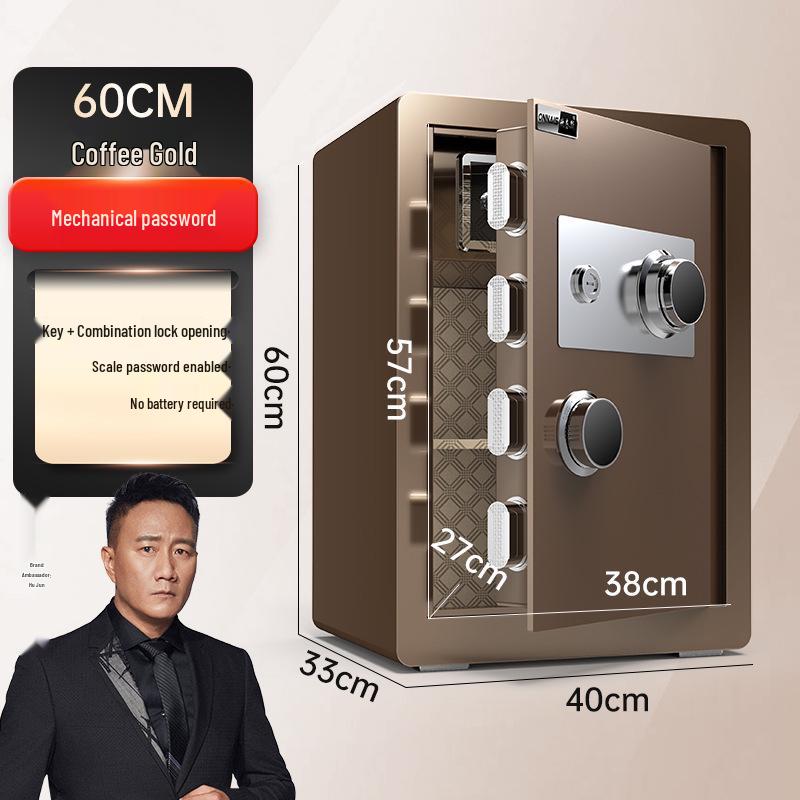 Onaisi 45cm All-Steel Home Safe with Mechanical Lock and Key, Anti-Theft Design