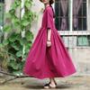 Johnature Women Vintage Bandage Dresses V-Neck Half Sleeve Summer Solid Color Chinese Style Women Clothes Soft Dress