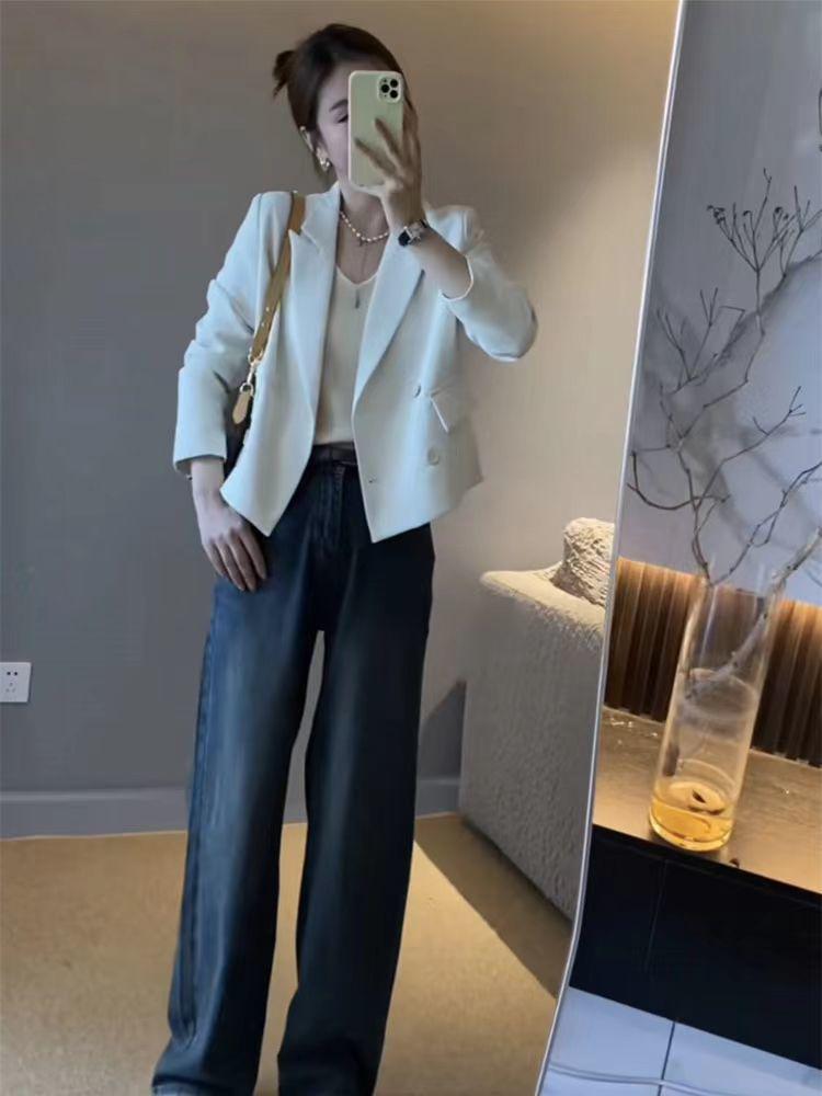 High-End Damen Petite Blazer Jacke - 2024 Herbst Modischer Trend mit gepolsterten Schultern