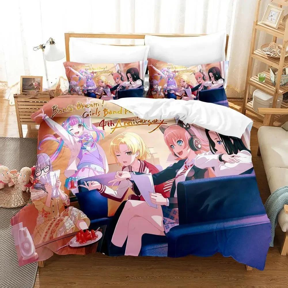 3D Print BanG Dream! Girls Band Party! Bedding Set Single Twin Full Queen King Size Bed Set Adult Kid Bedroom Duvet Cover Sets