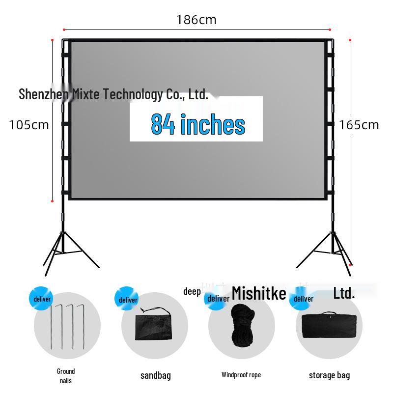 Mixite HD 100-120 Zoll Tragbarer Outdoor Filmprojektor Leinwandständer