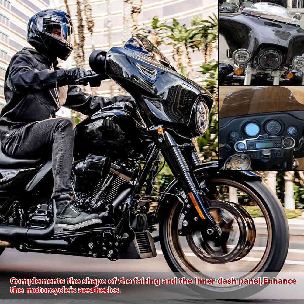 9" Motorcycle Accessories Wave Windshield Windscreen Wind Deflector For Harley Touring Tri/Electra/Street Glide FLHX/I 2014-UP