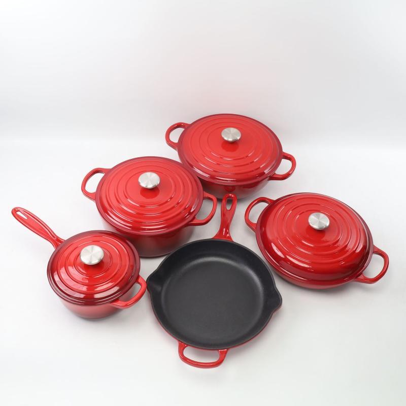 Cast Iron Enamel Cookware Set