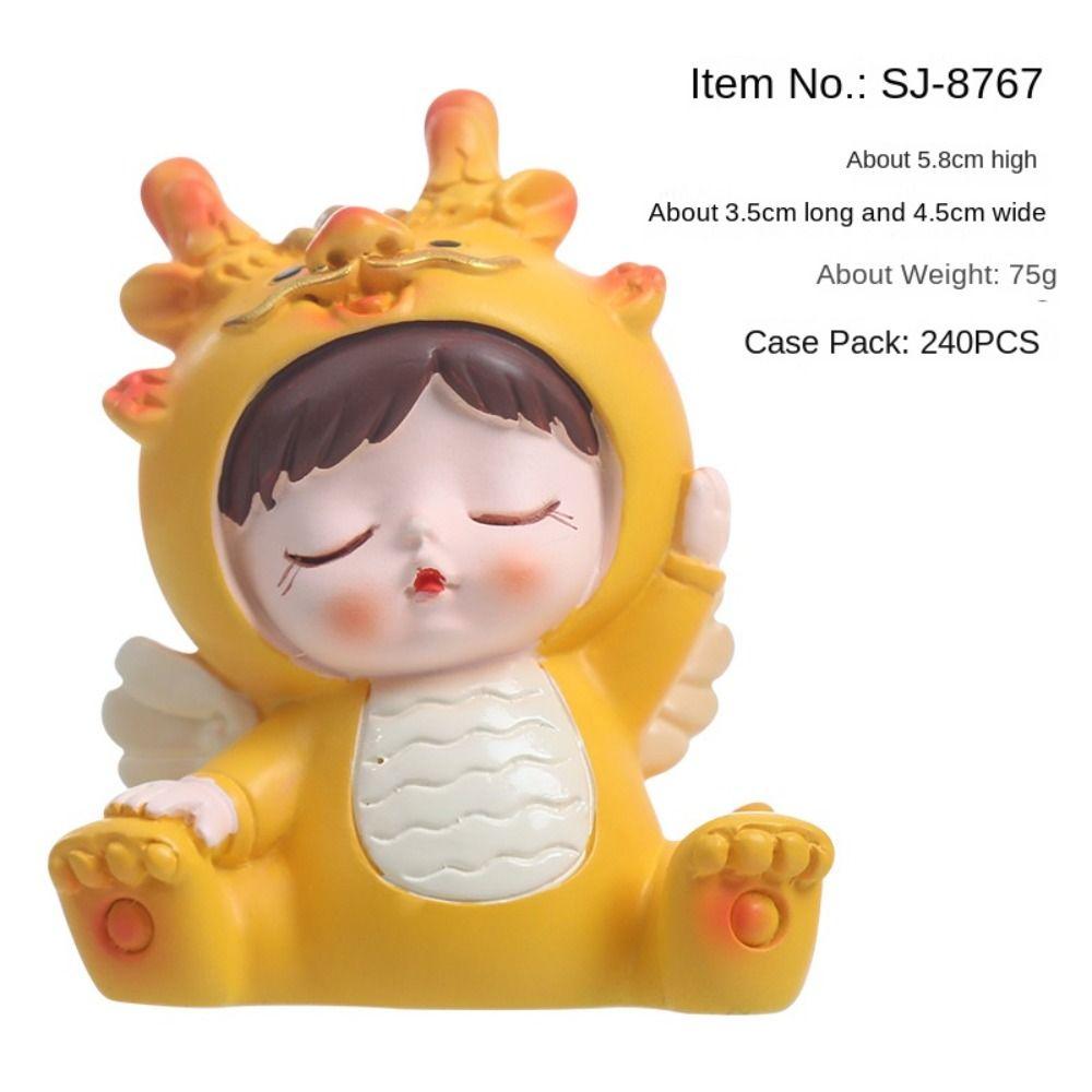 Cartoon Dragon Baby Ornament Resin Dragon Statue Car Interior Dragon Figurine  Children